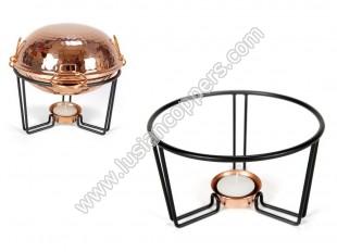 Iron Stand w/ Copper Candle Support f/ Cataplana 