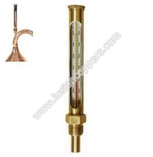 Glass Liquid Thermometer with Brass Metal Rod (0º - 120º)