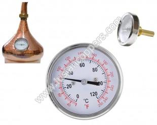 Termómetro Profissional para Alambique - Escala em Celsius & Fahrenheit