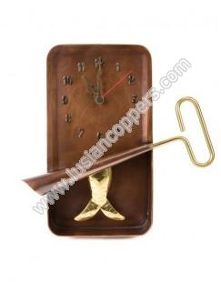 Copper Sardine Tin clock w/ pendulum